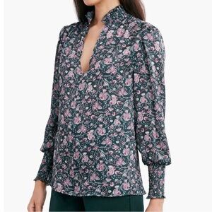 BGBGeneration Ruffle Neck Crepe Blouse Top